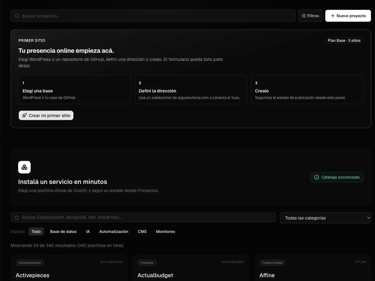 Hosting WordPress administrado con dominio, SSL y correo en ArgyHost