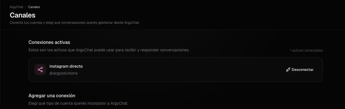 Conversaciones, contactos y automatizaciones conectadas en ArgyChat